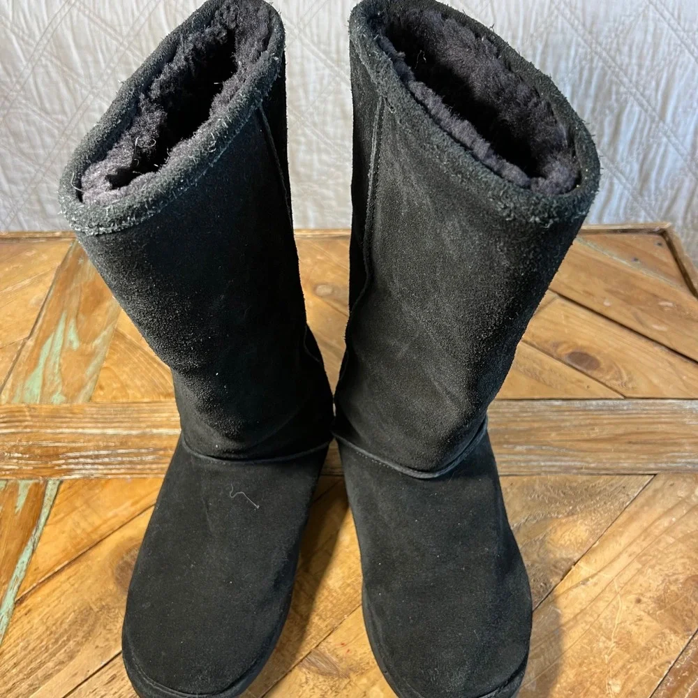 ALDO Black Suede Tall Winter Boots Women's Size 38 (7.5-8) Warm‎ Cozy Fur Lined